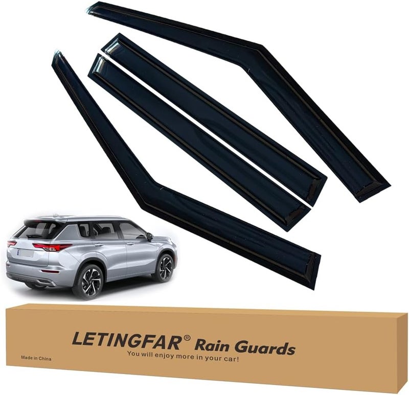 LETINGFAR Window Visors Rain Guards for Mitsubishi Outlander 2022 2023 2024 Accessories, Wind Deflectors Vent Shades for Mitsubishi Outlander - Image 1